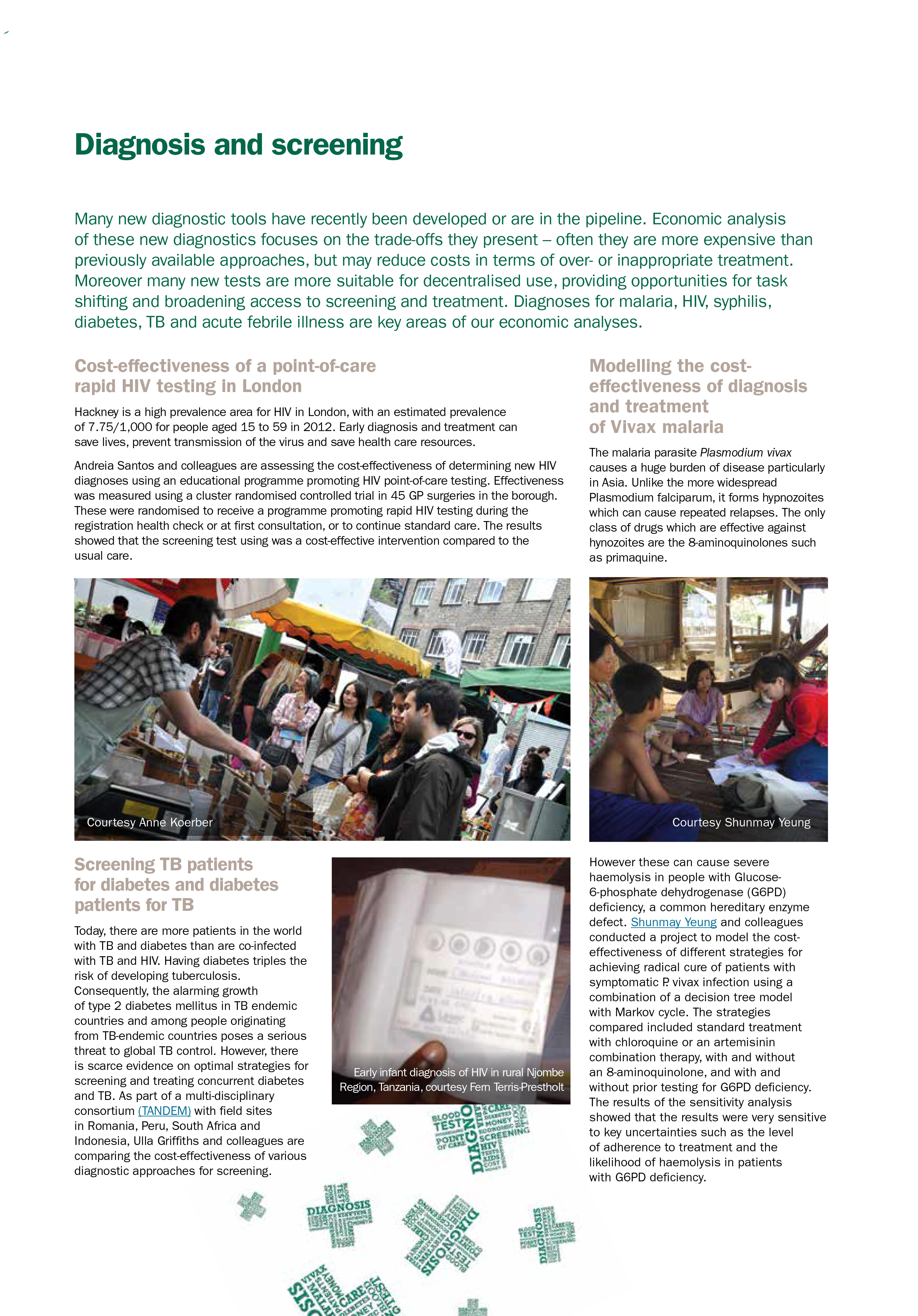 Diagnosis and screening